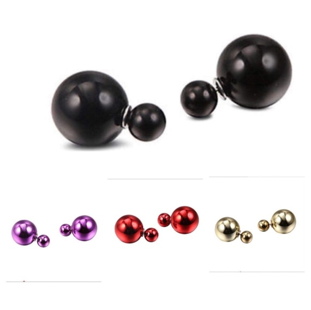 Gorgeous Goth Large Dbl Ball Earrings